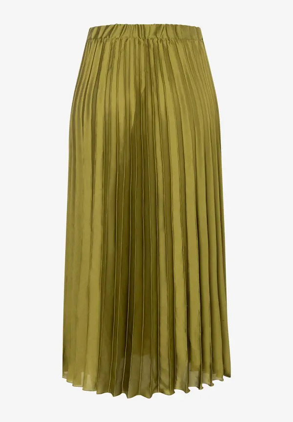More & More Satin Plisséerock, soft moss green Zeitlich begrenztes Angebot