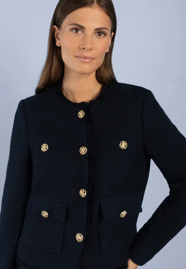 More & More Boucléjacke, marine Exklusive Angebote