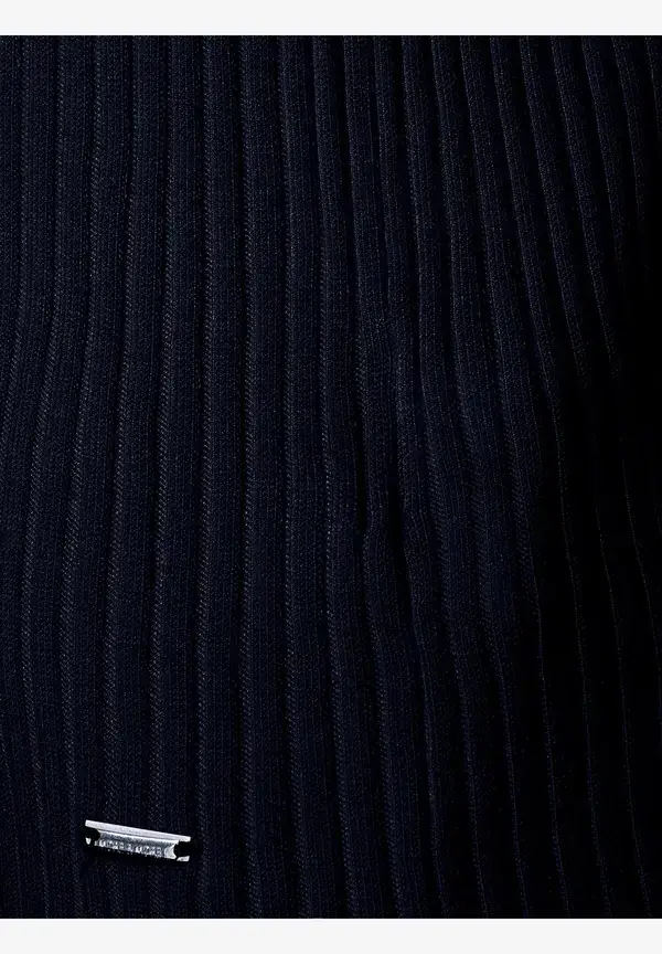 More & More Rippstrick-Pullover, Kurzarm, marine Kostenlose Rückgabe