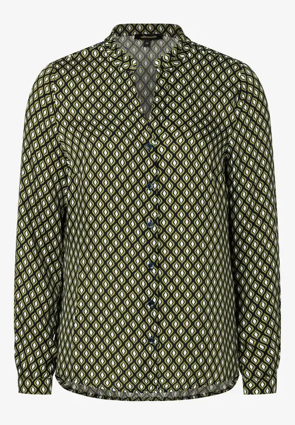 More & More Printbluse, grün/ecru/marine Bis zu 60% Rabatt