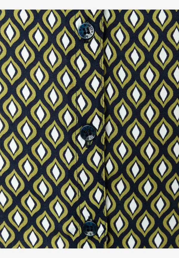 More & More Printbluse, grün/ecru/marine Bis zu 60% Rabatt