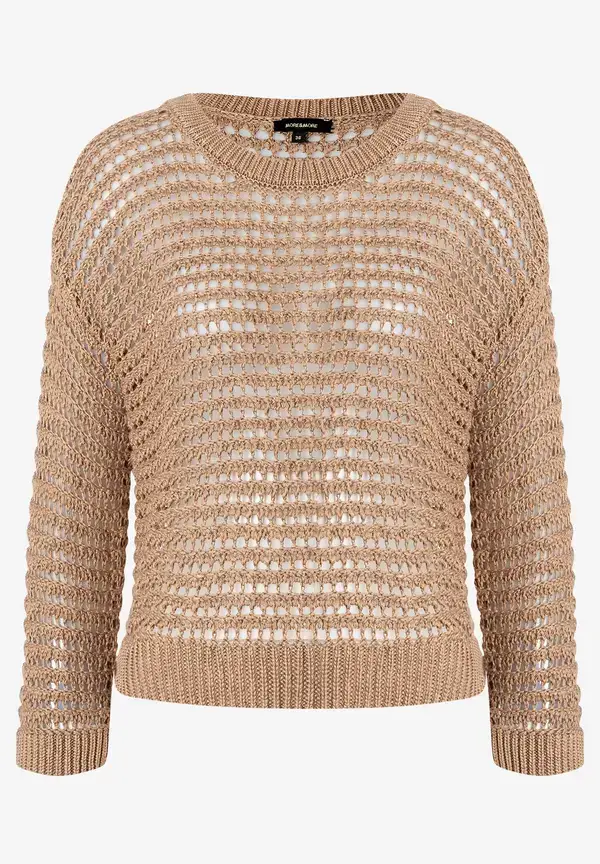 More & More Ajour Pullover, soft toffee, Sommer-Kollektion Im Verkauf