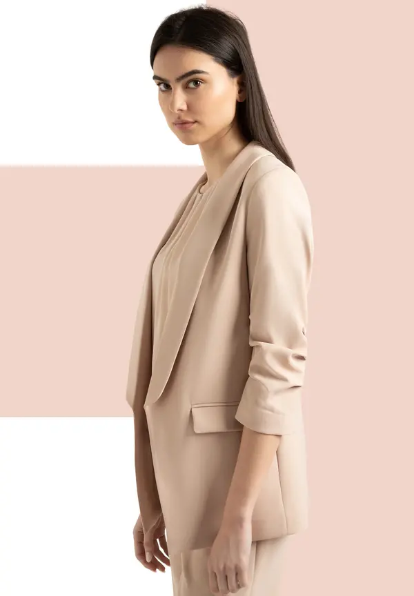 More & More Blazer mit Schalkragen, beige, Frühjahrs-Kollektion 2025