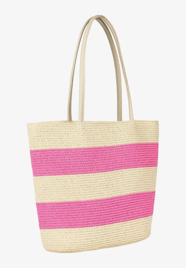 More & More Strohtasche, pink/sand, Sommer-Kollektion Blitzverkäufe