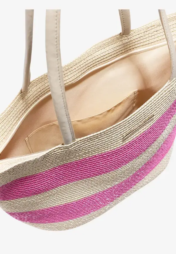 More & More Strohtasche, pink/sand, Sommer-Kollektion Blitzverkäufe