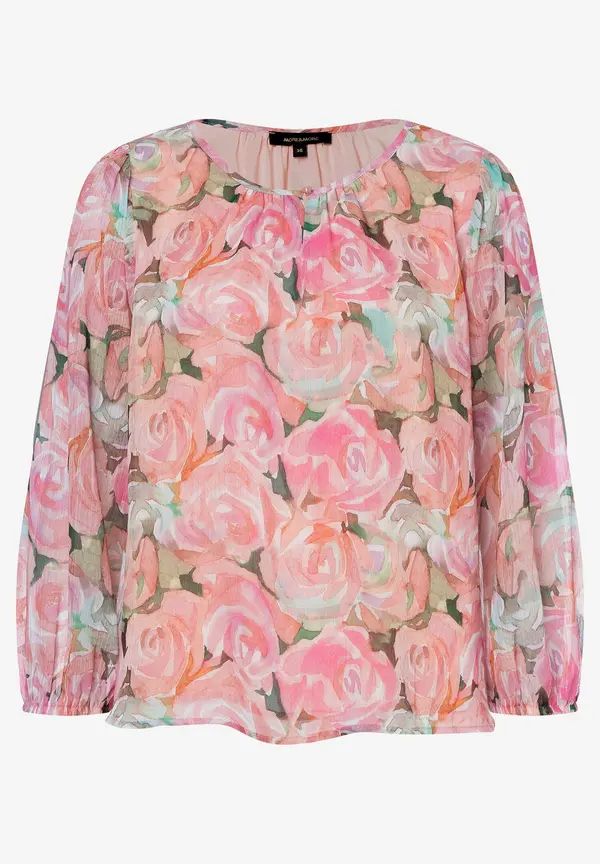 More & More Chiffonbluse, Rosenprint, Sommer-Kollektion Versandkostenfrei