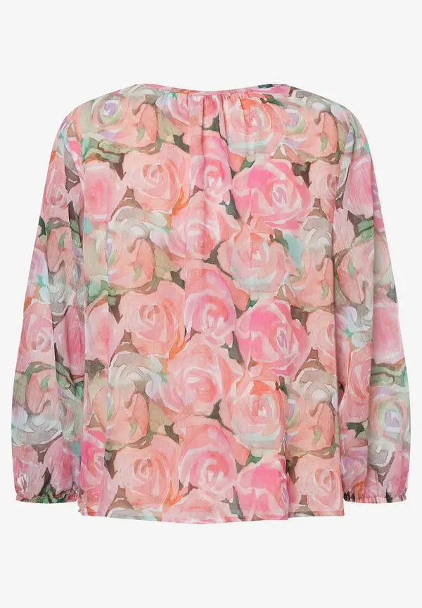 More & More Chiffonbluse, Rosenprint, Sommer-Kollektion Versandkostenfrei