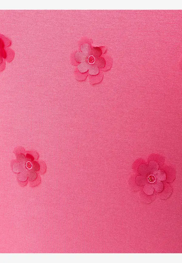 More & More T-Shirt mit Blüten-Applikation, sorbet pink, Sommer-Kollektion Online Shopping