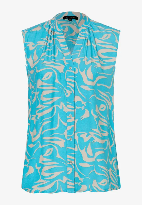 More & More ärmellose Bluse, abstrakter Flowerprint, Frühjahrs-Kollektion Valentinstagsangebot