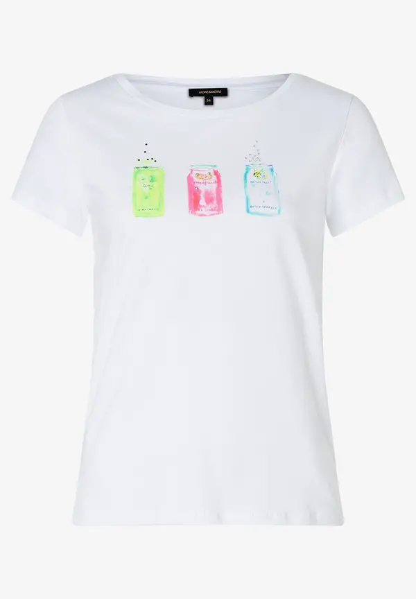 More & More T-Shirt mit Frontprint, weiß, Frühjahrs-Kollektion Jubiläumsangebot