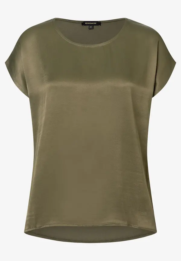 More & More Shirt mit Satinfront, oliv Exklusive Angebote