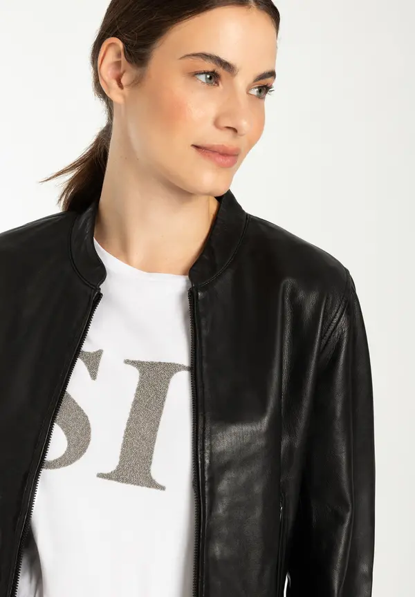 More & More Lederblouson, schwarz Neuheiten