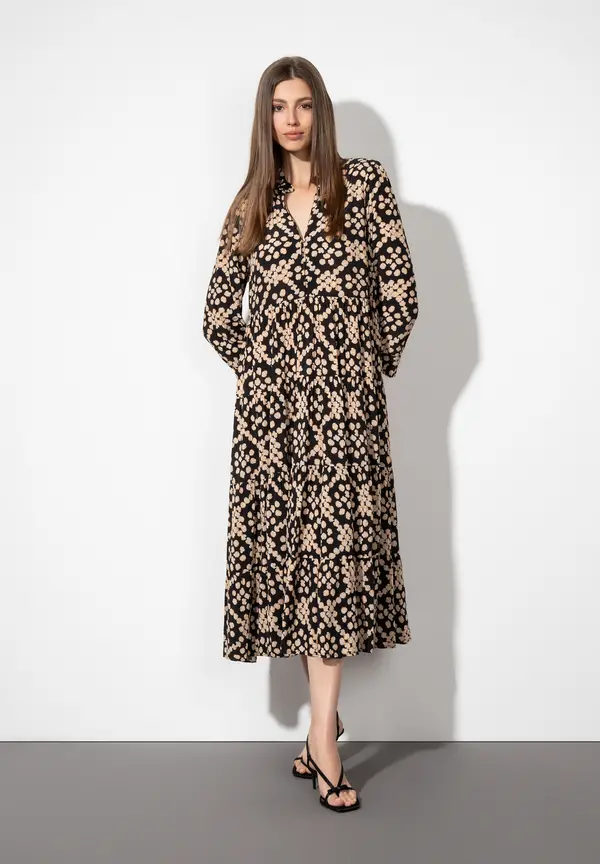 More & More Maxikleid, Dot Pattern Print Sonderangebote