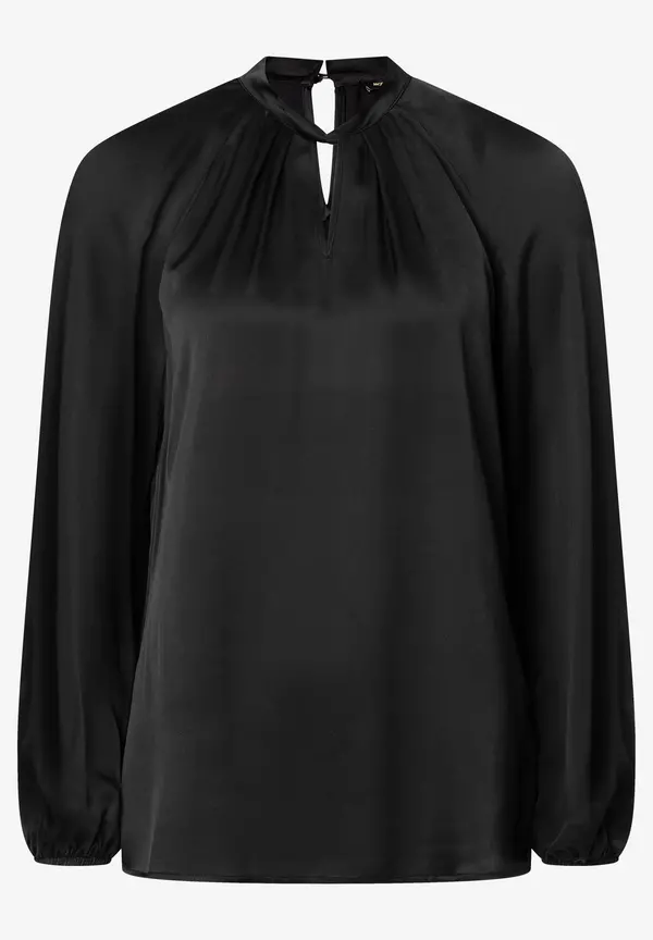 More & More Satinbluse mit Cut Outs, schwarz Letzte 2 Tage