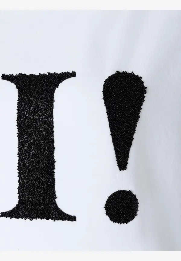 More & More T-Shirt mit Perlenaufschrift, weiß, Frühjahrs-Kollektion Bis zu 50% Rabatt