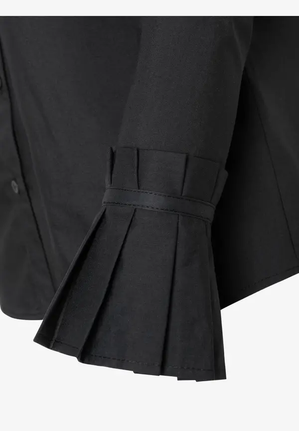 More & More Hemdbluse mit Falten-Manschette, schwarz Vierteljährliche Förderung