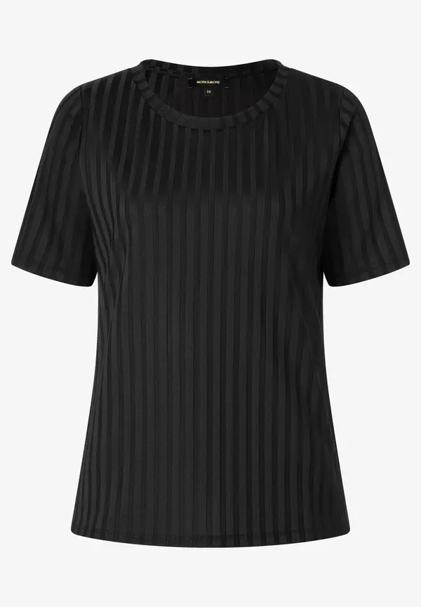 More & More Rippenshirt, schwarz Nur noch ein Tag übrig