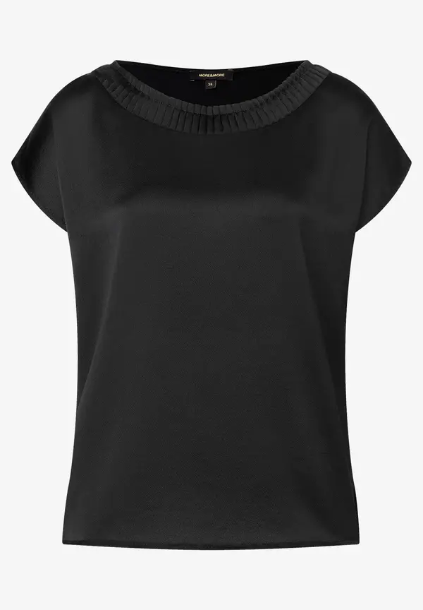 More & More Shirt mit Satinfront, schwarz 50% Rabatt mit kostenlosem Versand