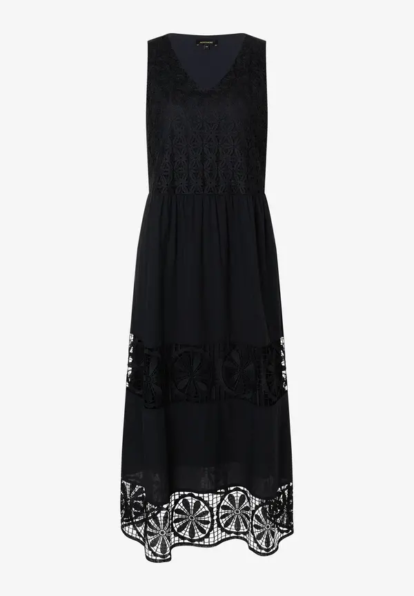 More & More Maxikleid mit Spitzendetails, schwarz, Sommer-Kollektion Fabrikladen