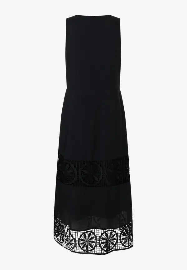 More & More Maxikleid mit Spitzendetails, schwarz, Sommer-Kollektion Fabrikladen