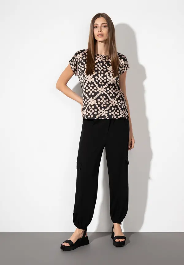 More & More Blusenshirt, Dot Pattern Print Begrenzt auf 3 Tage