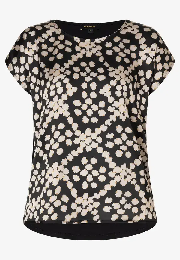 More & More Blusenshirt, Dot Pattern Print Begrenzt auf 3 Tage