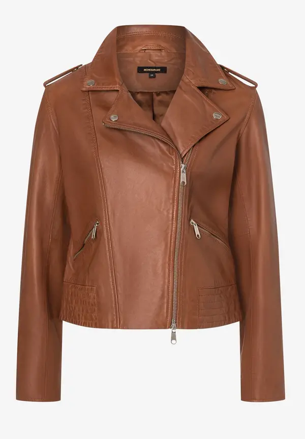 More & More Biker-Lederjacke, hazel brown, Herbst-Kollektion Speichern exportieren