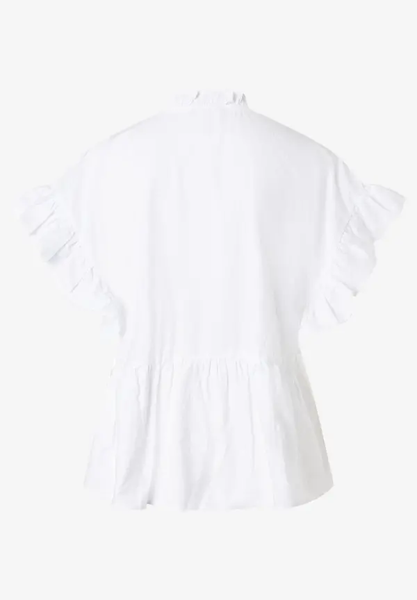More & More weite Bluse mit Rüschen, weiß, Sommer-Kollektion Verkauf