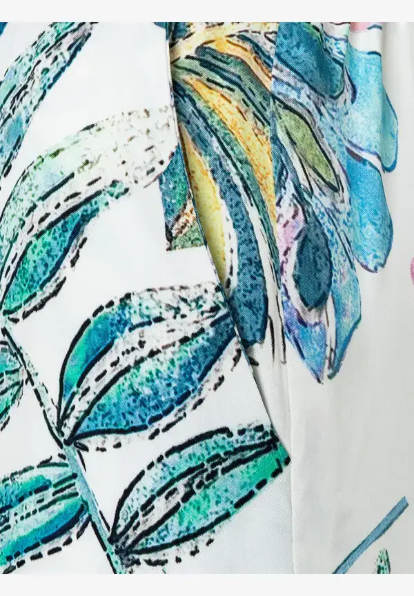 More & More Satinhose, Blätterprint, Sommer-Kollektion Angebote