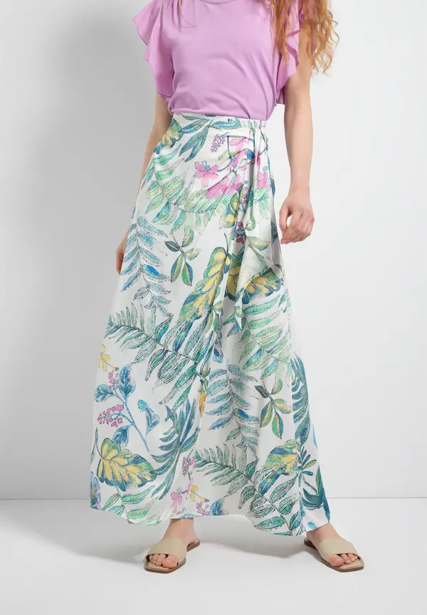 More & More Satinrock, Blätterprint, Sommer-Kollektion im Angebot