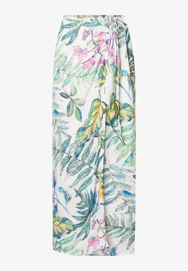 More & More Satinrock, Blätterprint, Sommer-Kollektion im Angebot