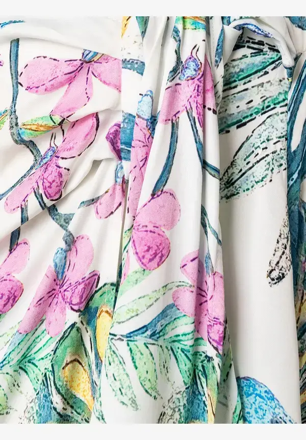 More & More Satinrock, Blätterprint, Sommer-Kollektion im Angebot