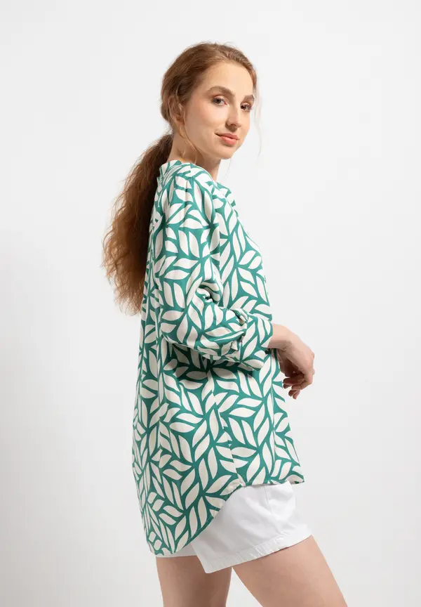 More & More Viskosebluse, grafischer Print, Sommer-Kollektion Fabrikpreis