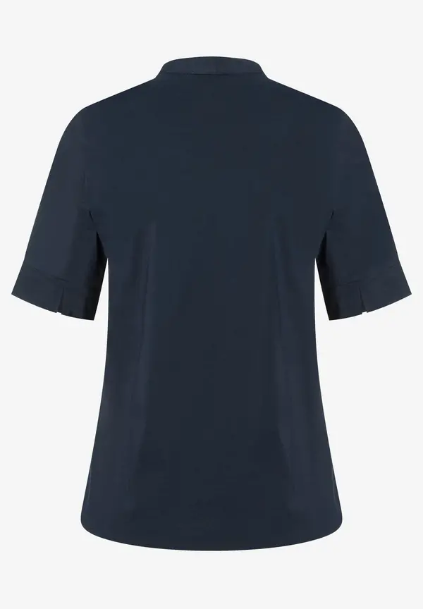 More & More Baumwoll/Stretch Bluse mit Stehkragen, marine, Sommer-Kollektion Jubiläumsangebot