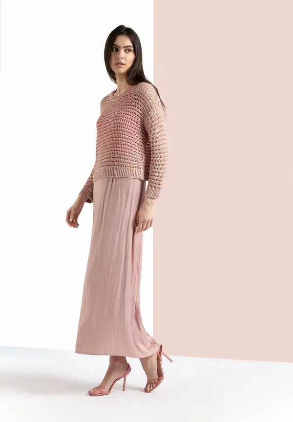 More & More Ajour Pullover, powder rose, Sommer-Kollektion Online Outlet
