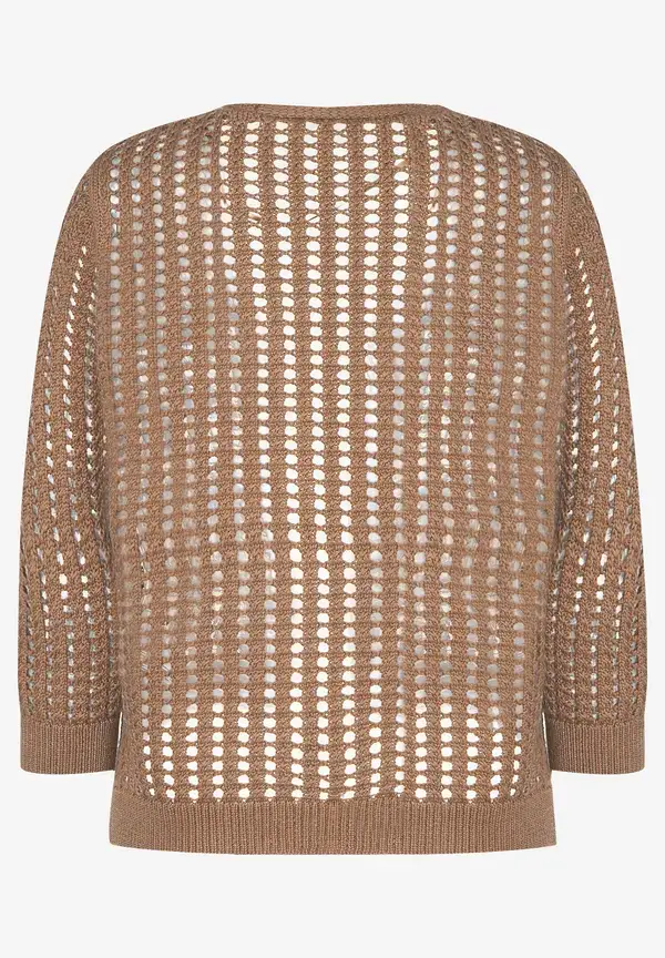 More & More Ajour Cardigan, soft toffee, Sommer-Kollektion Räumungsverkauf