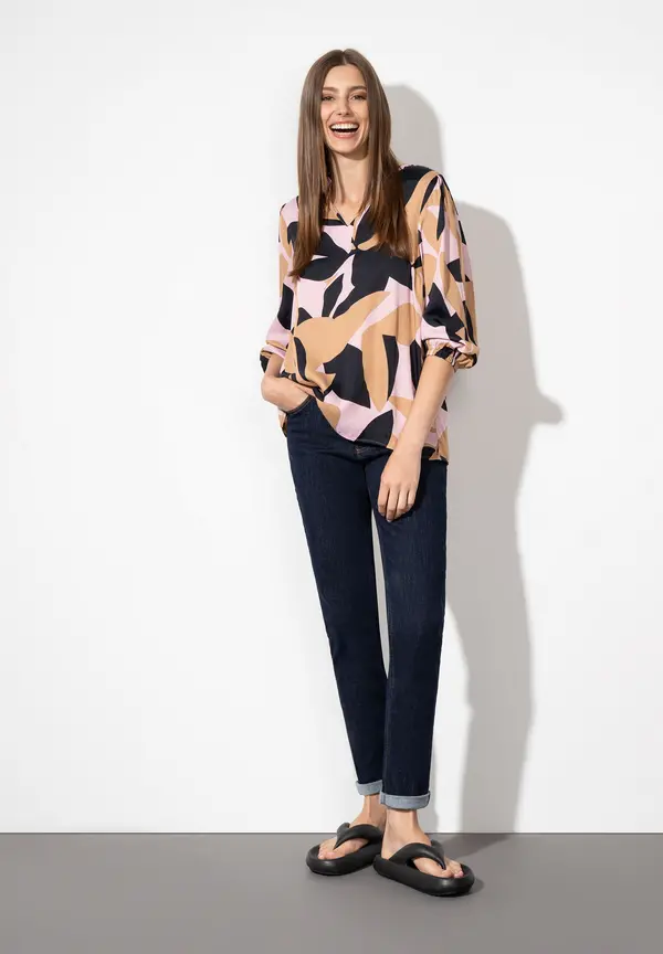 More & More Satinprint Bluse Bis zu 65% Rabatt