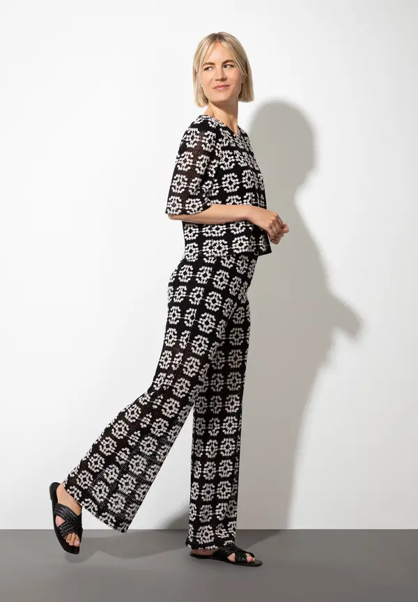 More & More Spitzenbluse, schwarz/ecru, Sommer-Kollektion Sonderangebot der Fabrik