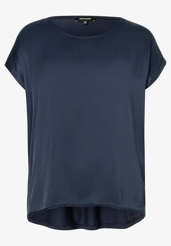 More & More Shirt mit Satinfront, marine Rabatte dieses Monats