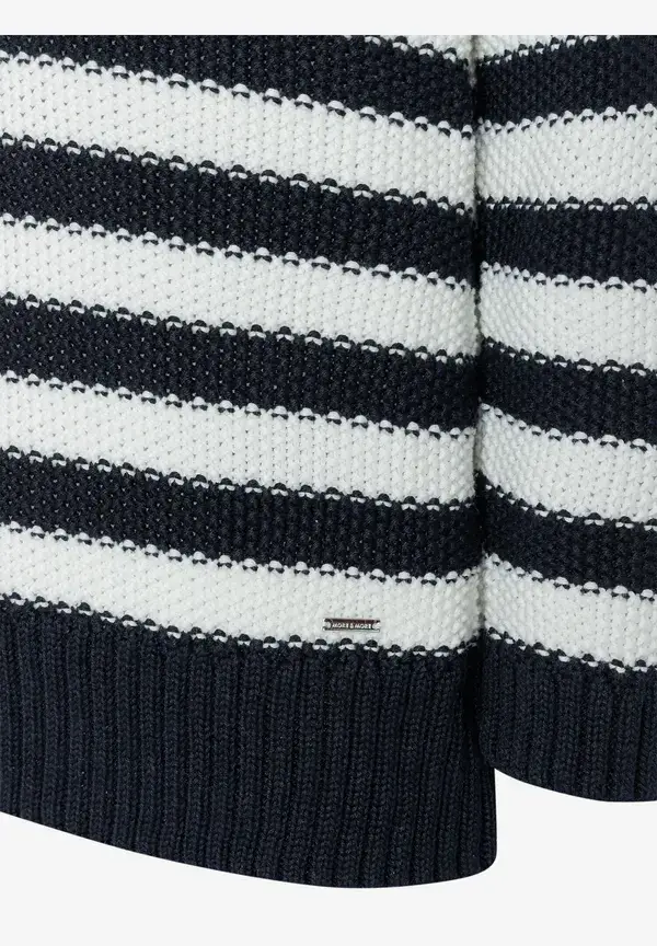 More & More Strukturpullover mit Streifen, marine/ecru, Frühjahrs-Kollektion Auslauf