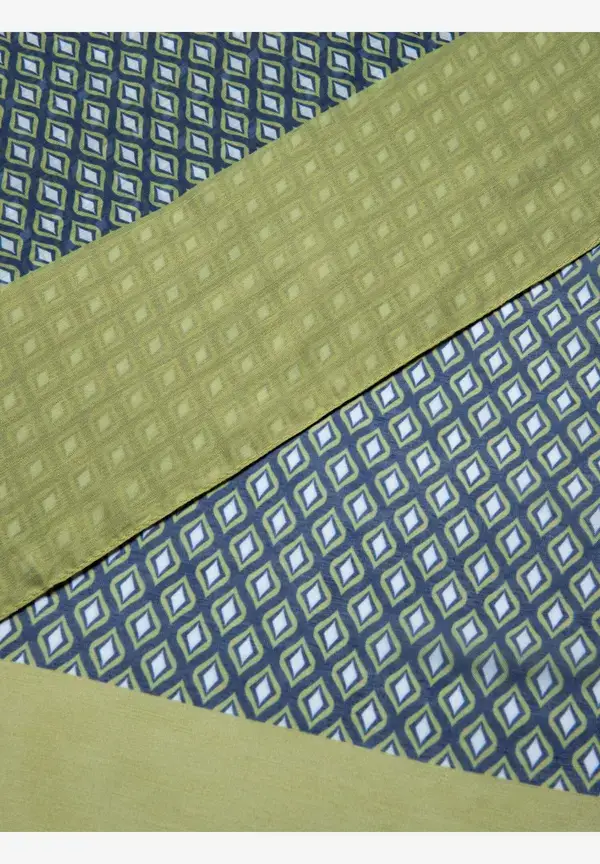 More & More Printschal, grün/ecru/marine Verkauf