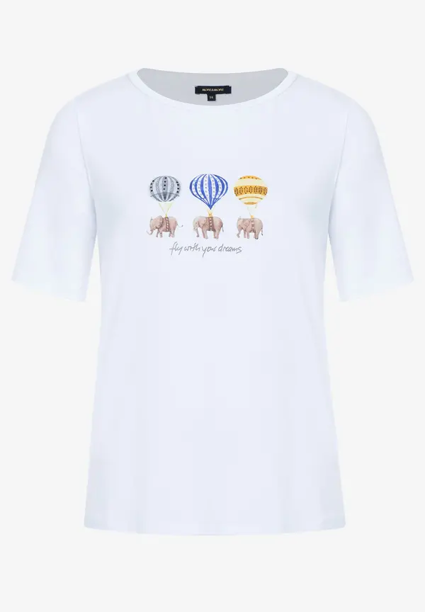 More & More T-Shirt mit Frontprint, weiß, Sommer-Kollektion im Angebot