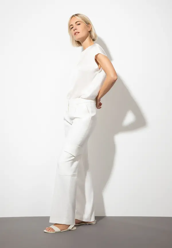 More & More Satinbluse, ecru, Sommer-Kollektion Schlussverkauf