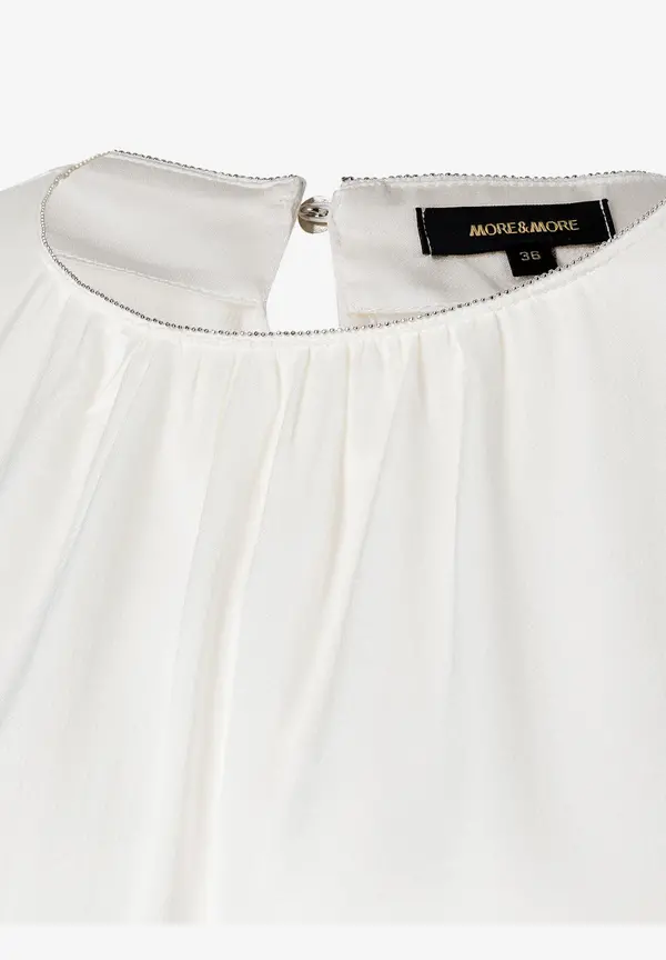 More & More Satinbluse, ecru, Sommer-Kollektion Schlussverkauf