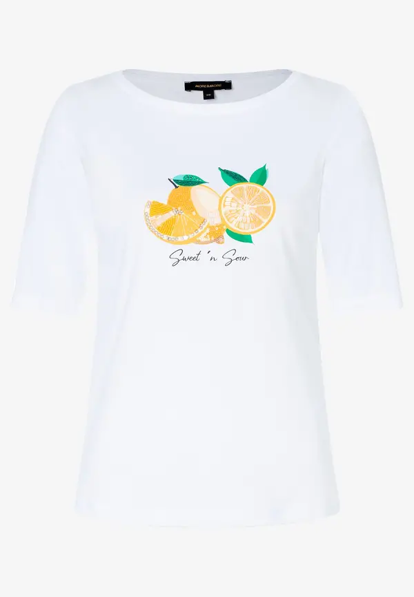 More & More T-Shirt, Zitronen-Applikation, Sommer-Kollektion Blitzverkäufe