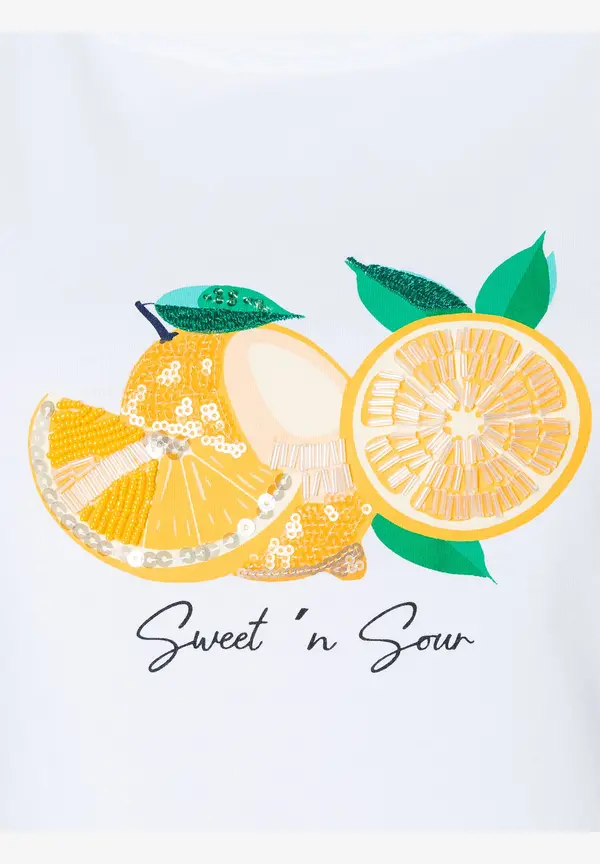 More & More T-Shirt, Zitronen-Applikation, Sommer-Kollektion Blitzverkäufe