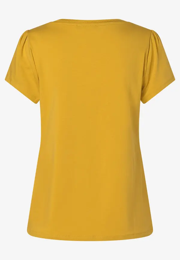 More & More T-Shirt mit Zierkante, warm sunglow, Sommer-Kollektion Fabrik Onlineshop