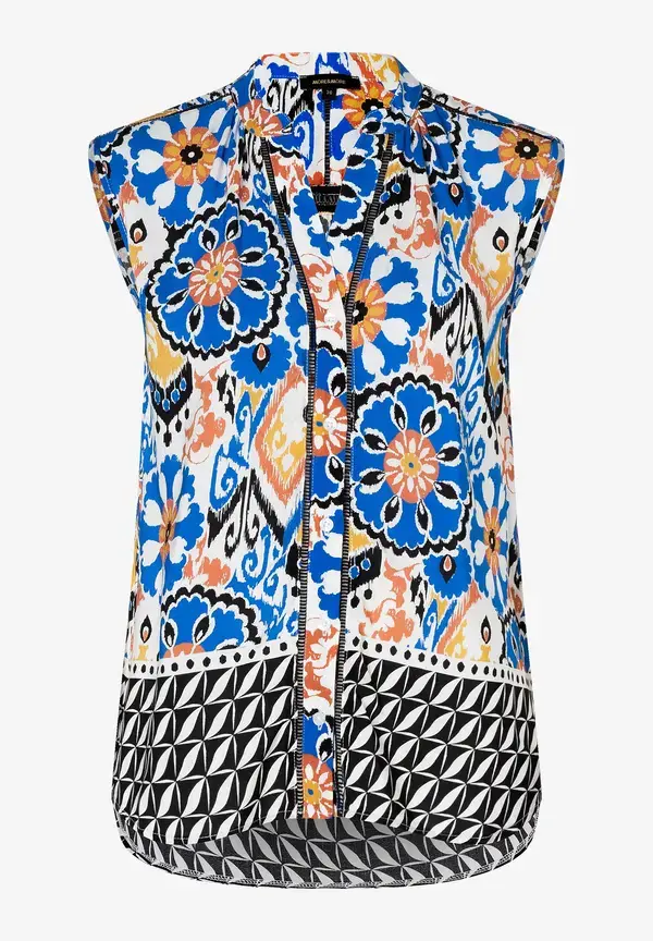 More & More ärmellose Bluse, Ornament-Print, Sommer-Kollektion Flash Sale