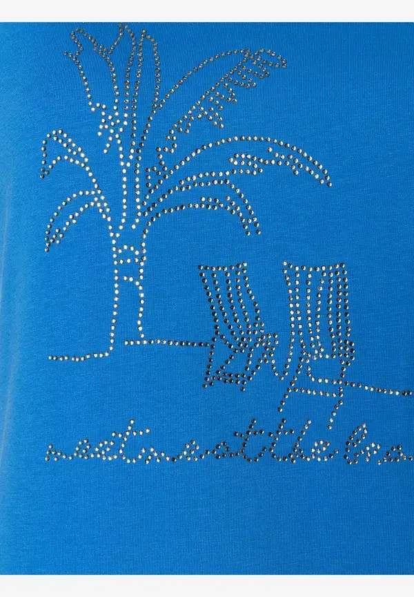 More & More T-Shirt mit Steinchen-Applikation, magic blue, Sommer-Kollektion Weihnachtsangebot
