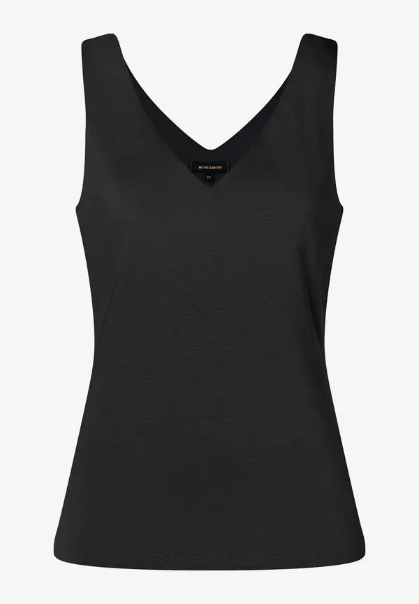 More & More Jerseytop mit V-Ausschnitt, schwarz, Sommer-Kollektion Sonderangebote